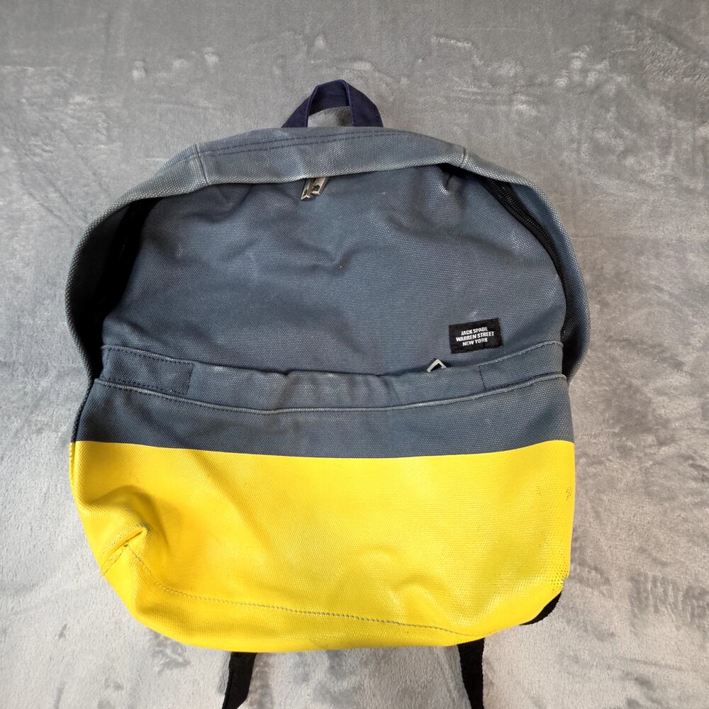 Jack Spade Warren Street‎ blue/yellow heavy canvas bookbag